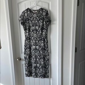 Floral Navy  and White Dress